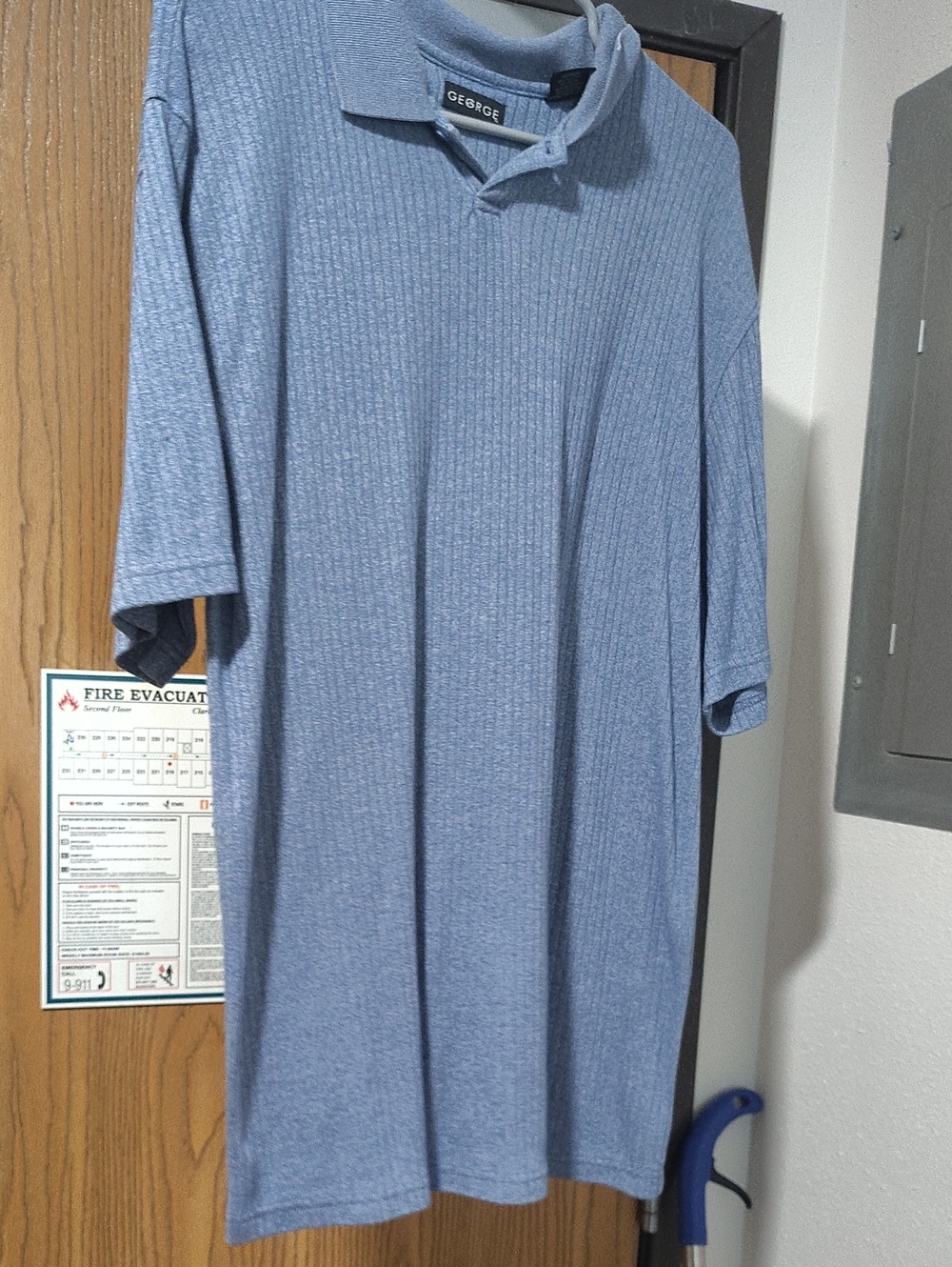 George Men's Heathered Light Blue Polo